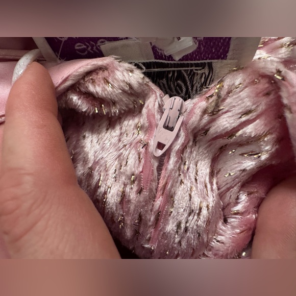 70s Vintage Pink and Gold Velvet Gown Sz M - Picture 5 of 8